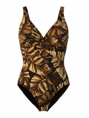 Miraclesuit Pandora Vintage One Piece Swimsuit Brown Tropical 14